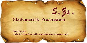 Stefancsik Zsuzsanna névjegykártya